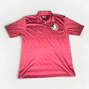 Florida State Mens Short Sleeve Polo Shirt Large (L) Red Athletic
